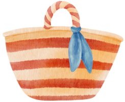ilustración de acuarela de bolsa de playa para elemento decorativo de verano png