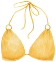 Yellow bikini swimsuits watercolor style for Summer Decorative Element png