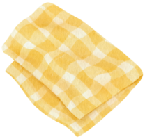 coperta da picnic con telo mare a scacchi gialli in acquerello png