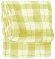 Green Checkered Beach towel and picnic blanket watercolor png