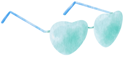schattige hartvormige zonnebril aquarel illustratie voor zomer decoratief element png