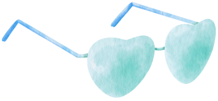 süße herzförmige sonnenbrille aquarellillustration für sommer dekoratives element png