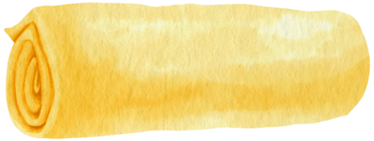 serviette de plage jaune couverture de pique-nique illustration aquarelle png