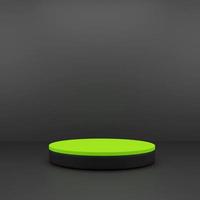 Light green and black 3d rendering stage podium display for product presentation photo