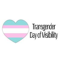 Transgender Day of Visibility, heart in three symbolic colors vector