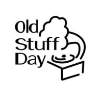 Old Staff Day, Concept for the holiday date in the calendar, the outlines of the music player and the inscription vector