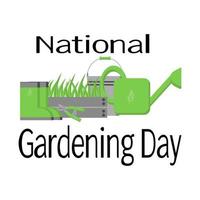 National Gardening Day, garden tools and materials, concept for poster or postcard vector