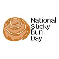 National Sticky Bun Day, Sweet pastries and themed lettering vector