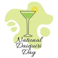día nacional del daiquiri, beba en un vaso elegante para pancarta o afiche vector