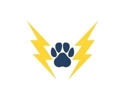 Twin electrical lightning with pet fingerprint inside vector