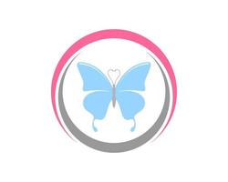 Abstract circle shape with butterfly inside vector