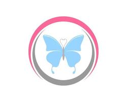 Abstract circle shape with butterfly inside vector