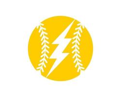 Yellow Baseball with lightning inside vector