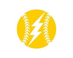 Yellow Baseball with lightning inside vector