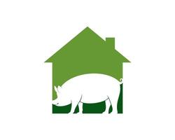 Simple house with pig inside vector