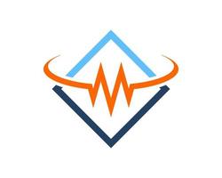 forma de rectángulo con letra m inicial dentro vector