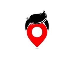 Point location with hair man logo vector