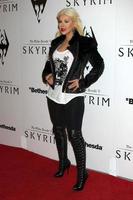 LOS ANGELES, NOV 8 - Christina Aguilera arrives at the SKYRIM Launch Event at Belasco Theater on November 8, 2011 in Los Angeles, CA photo