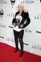 LOS ANGELES, NOV 8 - Christina Aguilera arrives at the SKYRIM Launch Event at Belasco Theater on November 8, 2011 in Los Angeles, CA photo