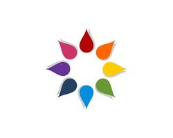 Circular water drop with rainbow color logo vector