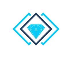 Abstract square shape with diamond inside vector