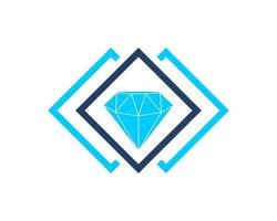 Abstract square shape with diamond inside vector