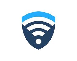 Simple shield with wifi symbol inside vector