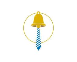 Tie and bell inside the circle logo vector