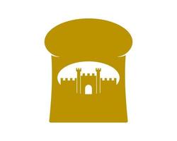 White bread with fortress inside vector