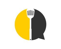 Simple bubble chat with spatula inside vector