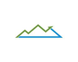Arrow growth up in the mountain logo vector