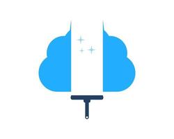 shinning Cloud with cleaning tools vector