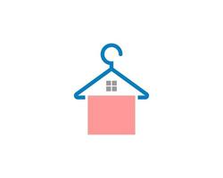 Hanger and house window vector logo