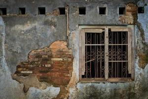 grunge old wall with window photo