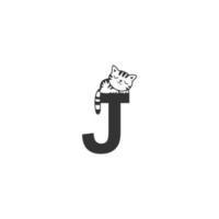 Sleeping cat icon on letter vector