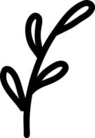 A twig of a plant. Vector illustration in the style of a doodle