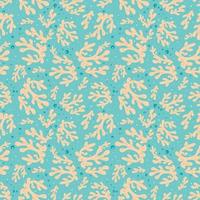 Marine seamless background with corals and bubbles on a blue background vector