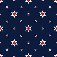 Christmas pattern of stars on blue background vector