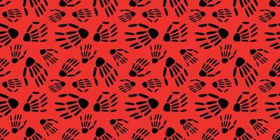 pattern of Skeleton hand on a red background. vector