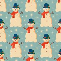 Vintage retro Christmas pattern with with Snowman .Background with Christmas Snowman vector