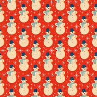 Vintage retro Christmas pattern with with Snowman .Background with Christmas Snowman vector