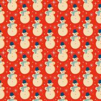 Vintage retro Christmas pattern with with Snowman .Background with Christmas Snowman vector