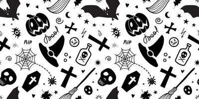 Spooky Halloween seamless background pattern. vector illustration