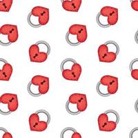 seamless pattern of red locks with hearts vector