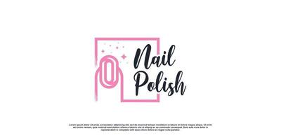 Nail beauty logo for business with creative concept Premium Vector