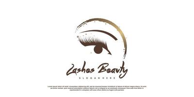 Eyelashes beauty logo for business with creative concept Premium Vector