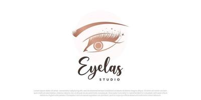 Eyelash logo design for beauty with creative concept Premium Vector
