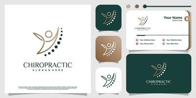 Chiropractic logo with creative element concept Premium Vector