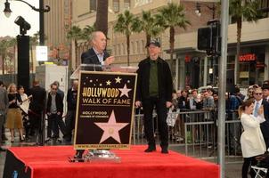 LOS ANGELES, DEC 10 - Michael Keaton, Ron Howard at the Ron Howard Star on the Hollywood Walk of Fame at the Hollywood Blvd on December 10, 2015 in Los Angeles, CA photo