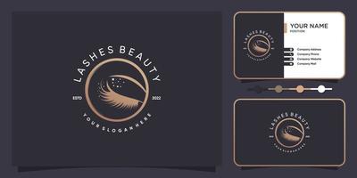 diseño de logotipo de pestañas para belleza con vector premium de elemento creativo